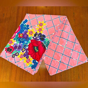 Vintage Martex Pink Vision Wild Flower Floral Cotton Retro Twin Flat Sheet 66x96